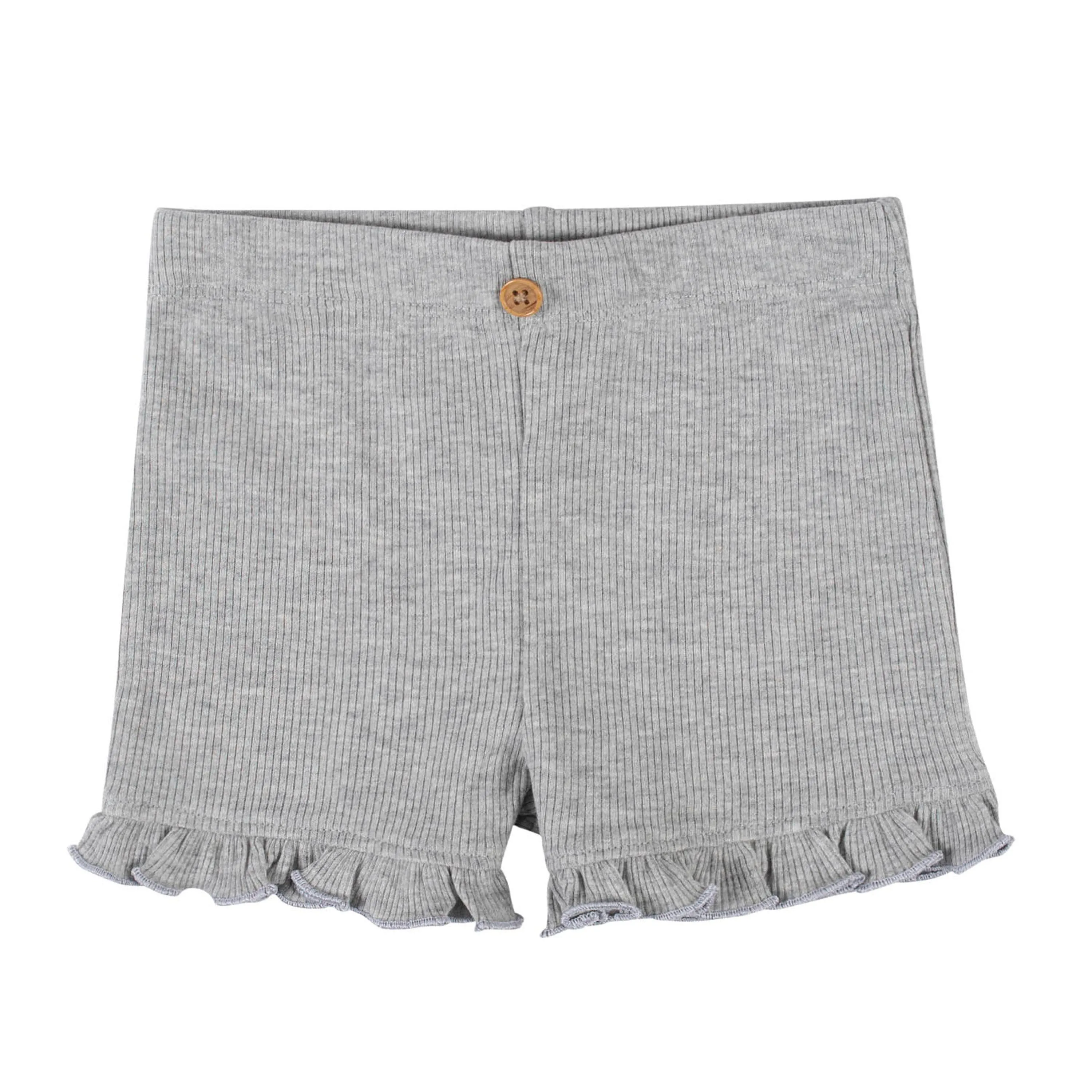 2-Pack Baby Girls Purple & Heather Grey Shorts