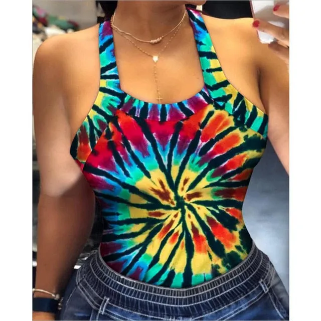 2021 Women's Sleeveless Backless T-Shirt Sizes S - 2XL