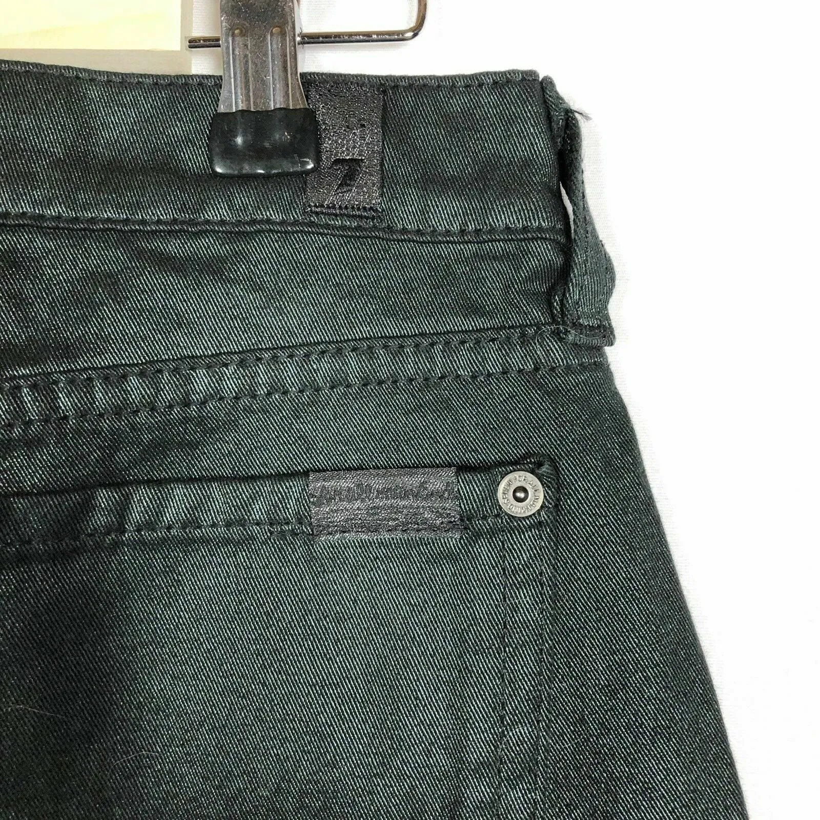 7 For All Mankind Metallic Stretch Denim Over Dye Jeans | 29 | Green | NWT