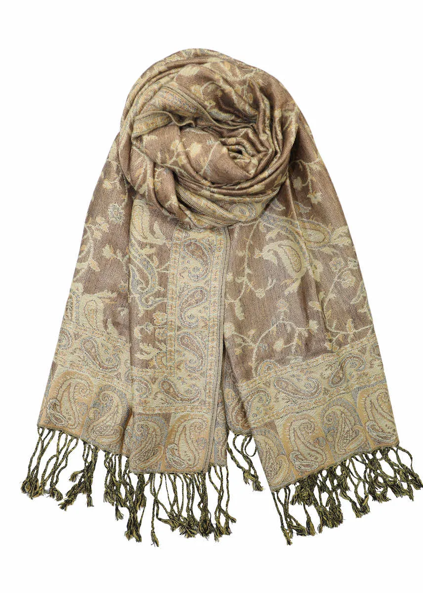 Achillea Soft Silky Reversible Paisley Pashmina Shawl Wrap Scarf