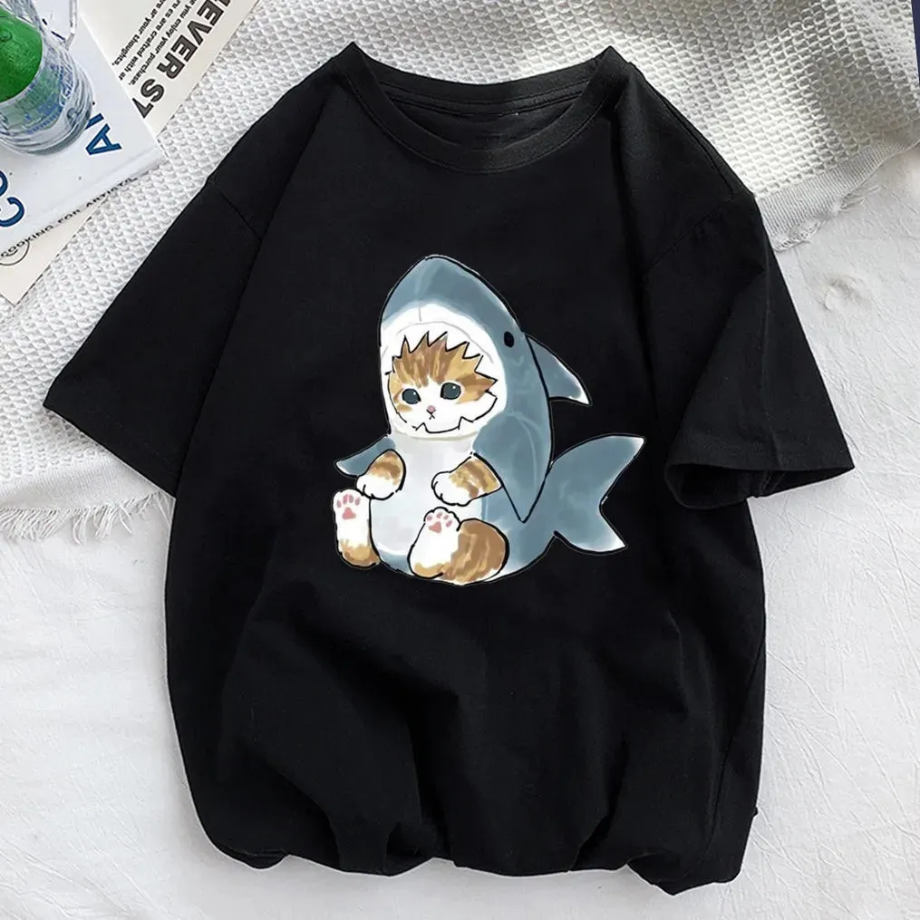 Adorable Cat Print T-Shirts