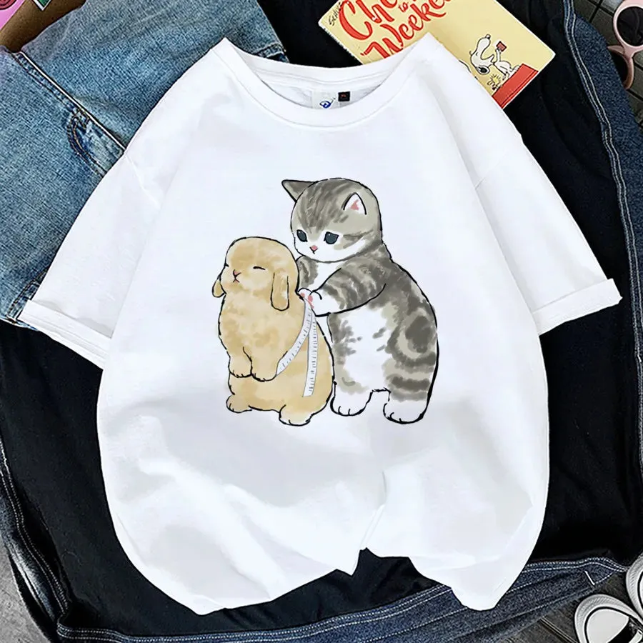 Adorable Cat Print T-Shirts