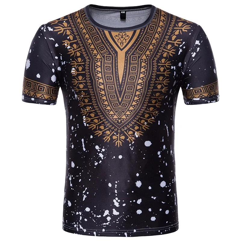 African Dashiki Print Dress Shirt Streetwear Top