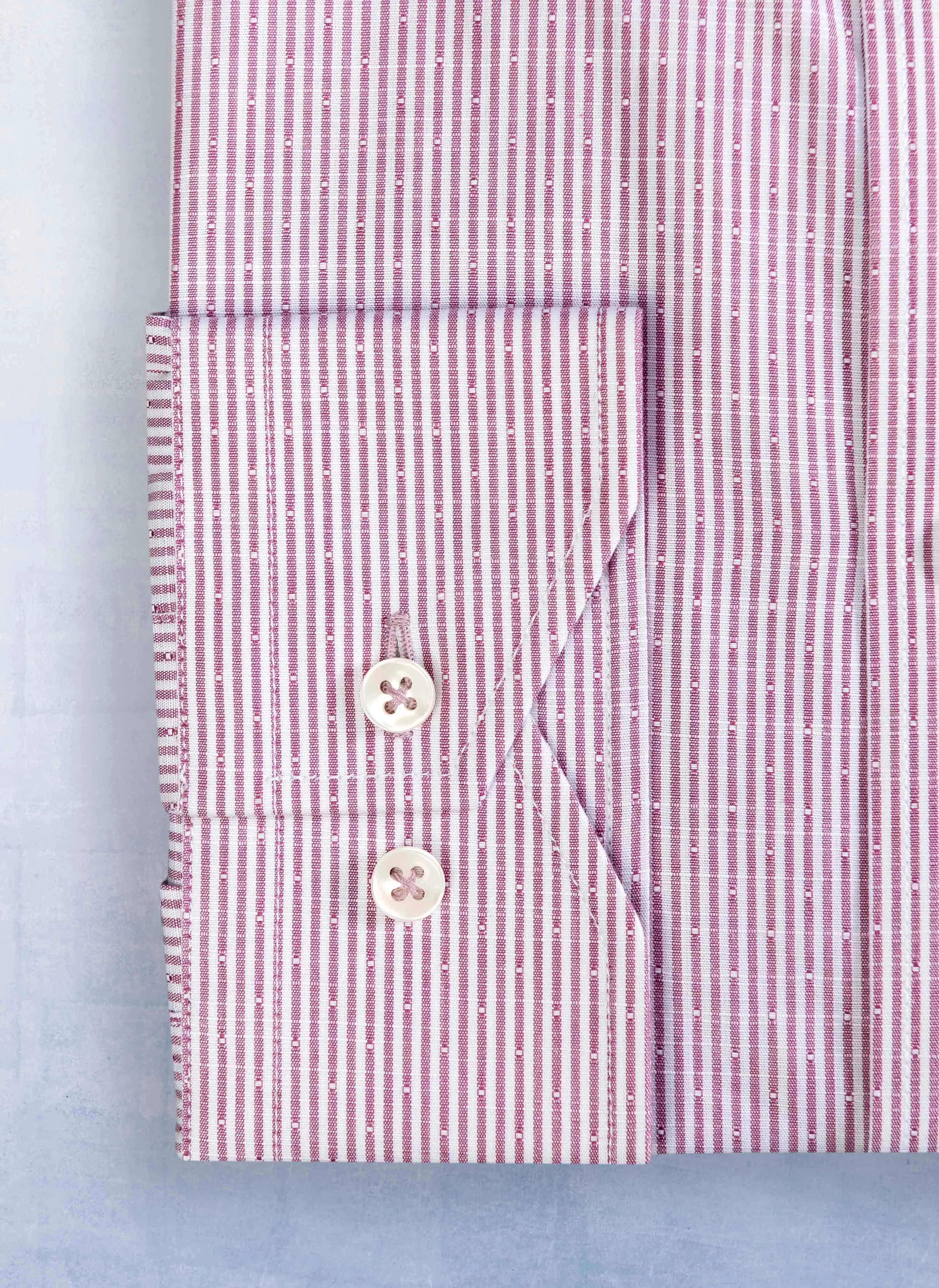 Alexander "Venetian Stripe" Shirt in Washed Bordeaux