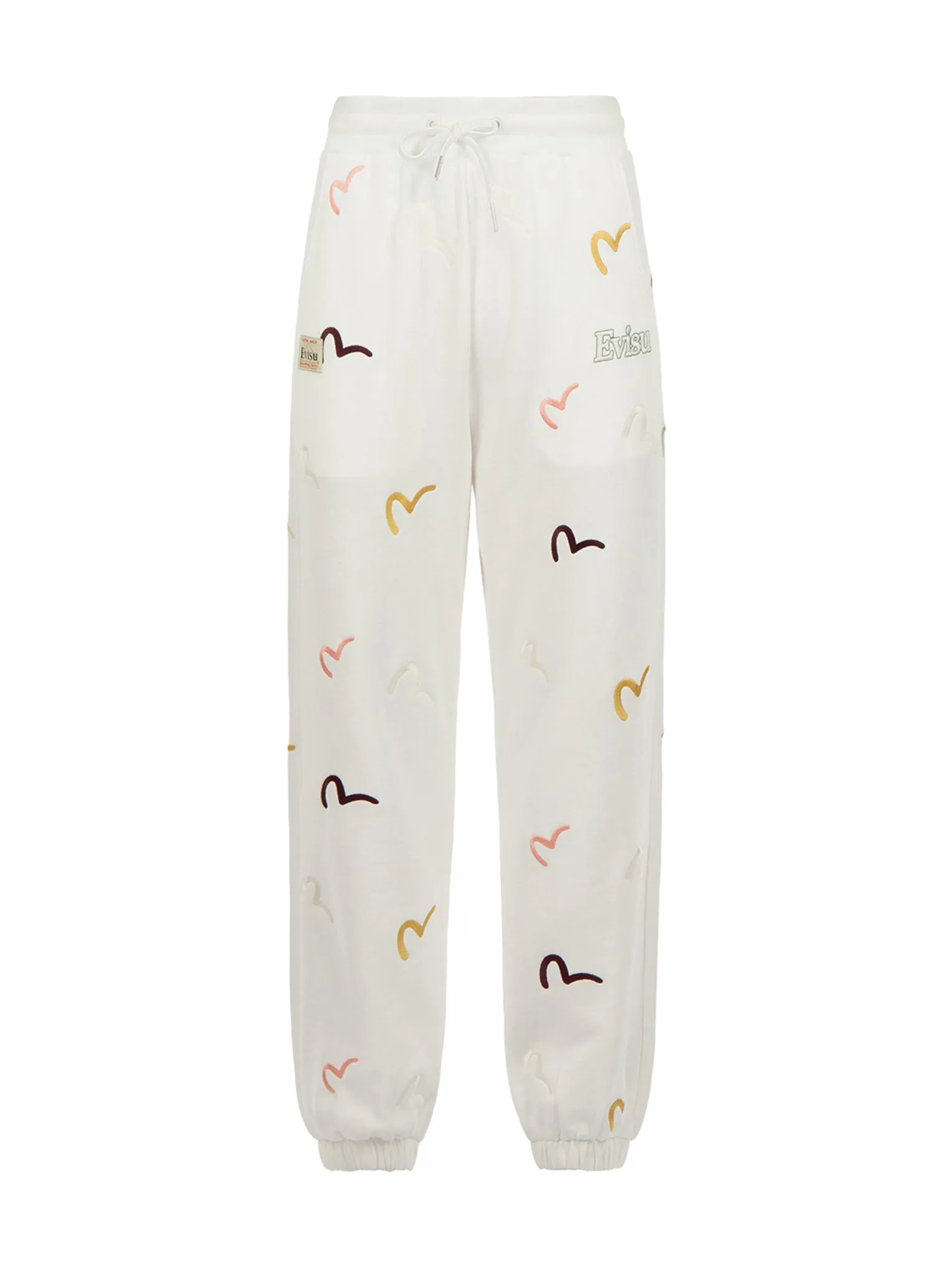 Allover Multi-color Seagull Embroidery Sweatpants