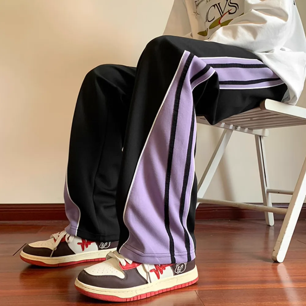 American Contrast Striped Sweatpants