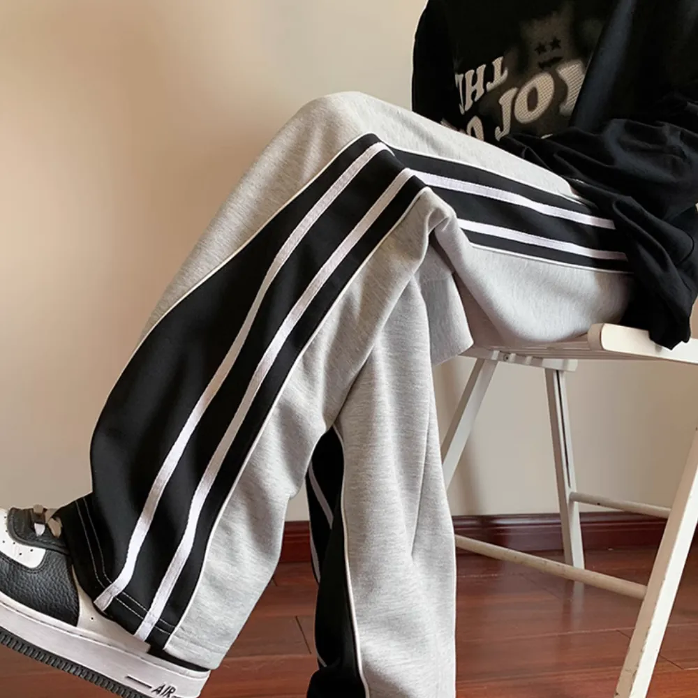 American Contrast Striped Sweatpants