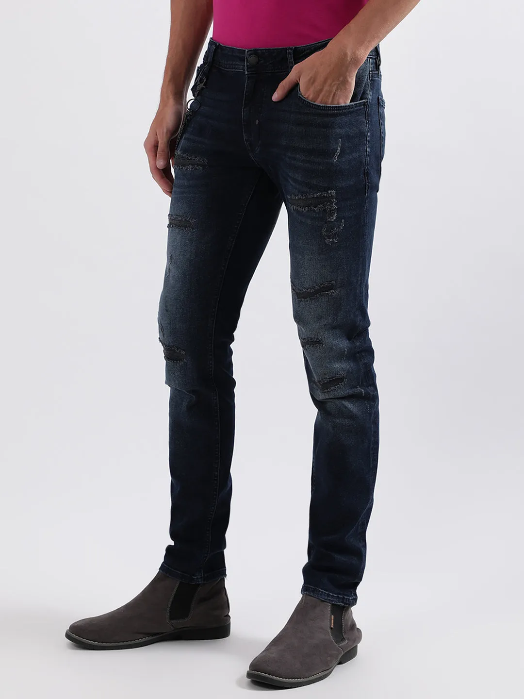 Antony Morato Men Solid Tapered Fit Jeans