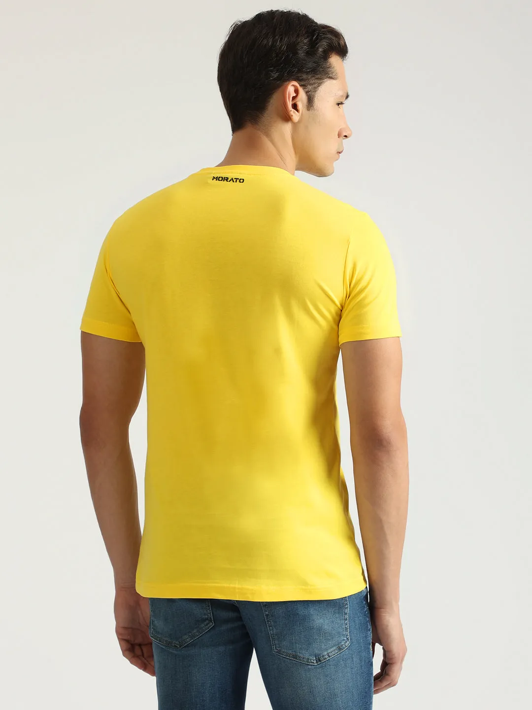 Antony Morato Men Yellow Printed Round Neck Short Sleeves T-Shirt