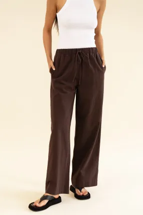 APARTMENT PANT - LINEN BRUN