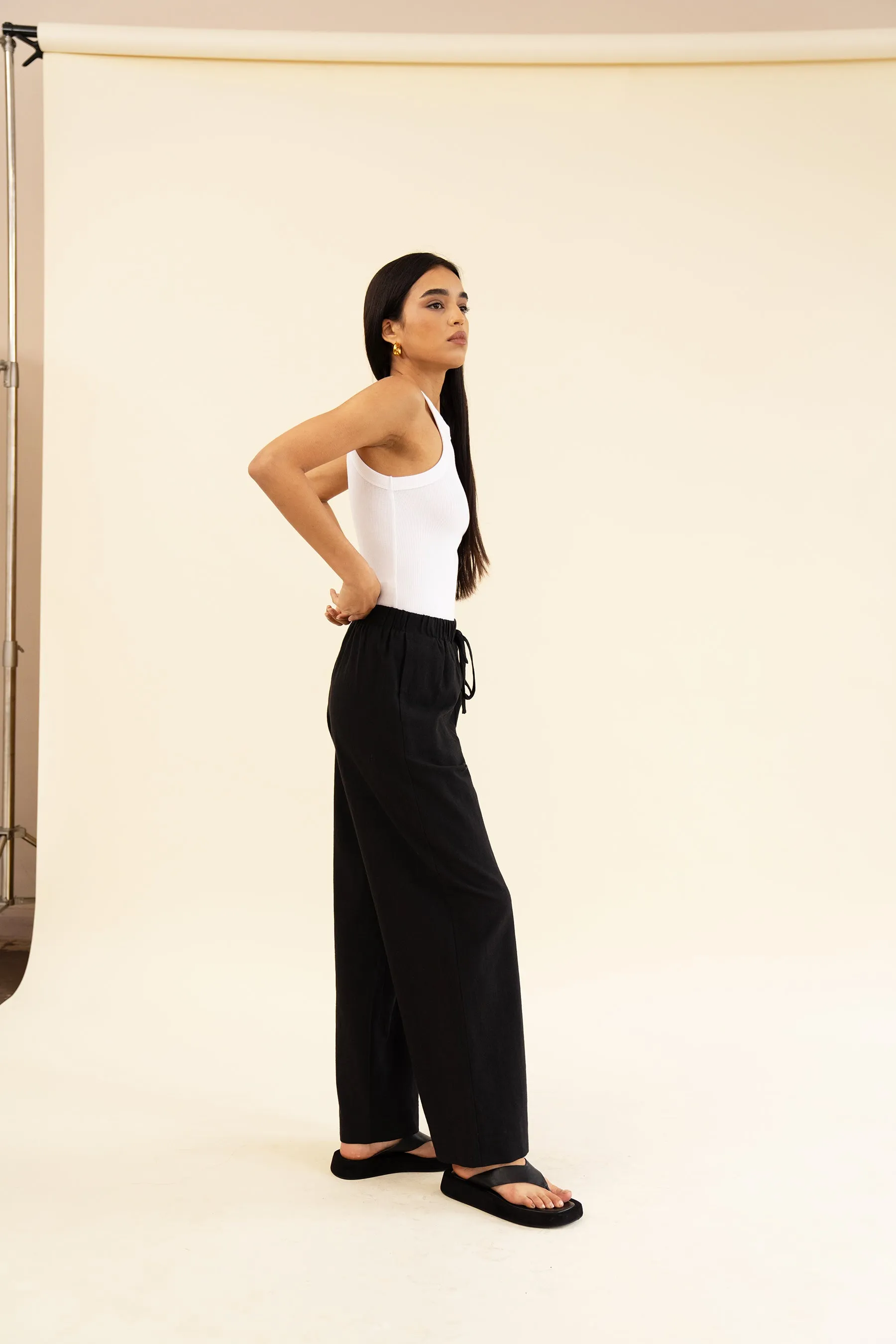 APARTMENT PANT - LINEN NOIR