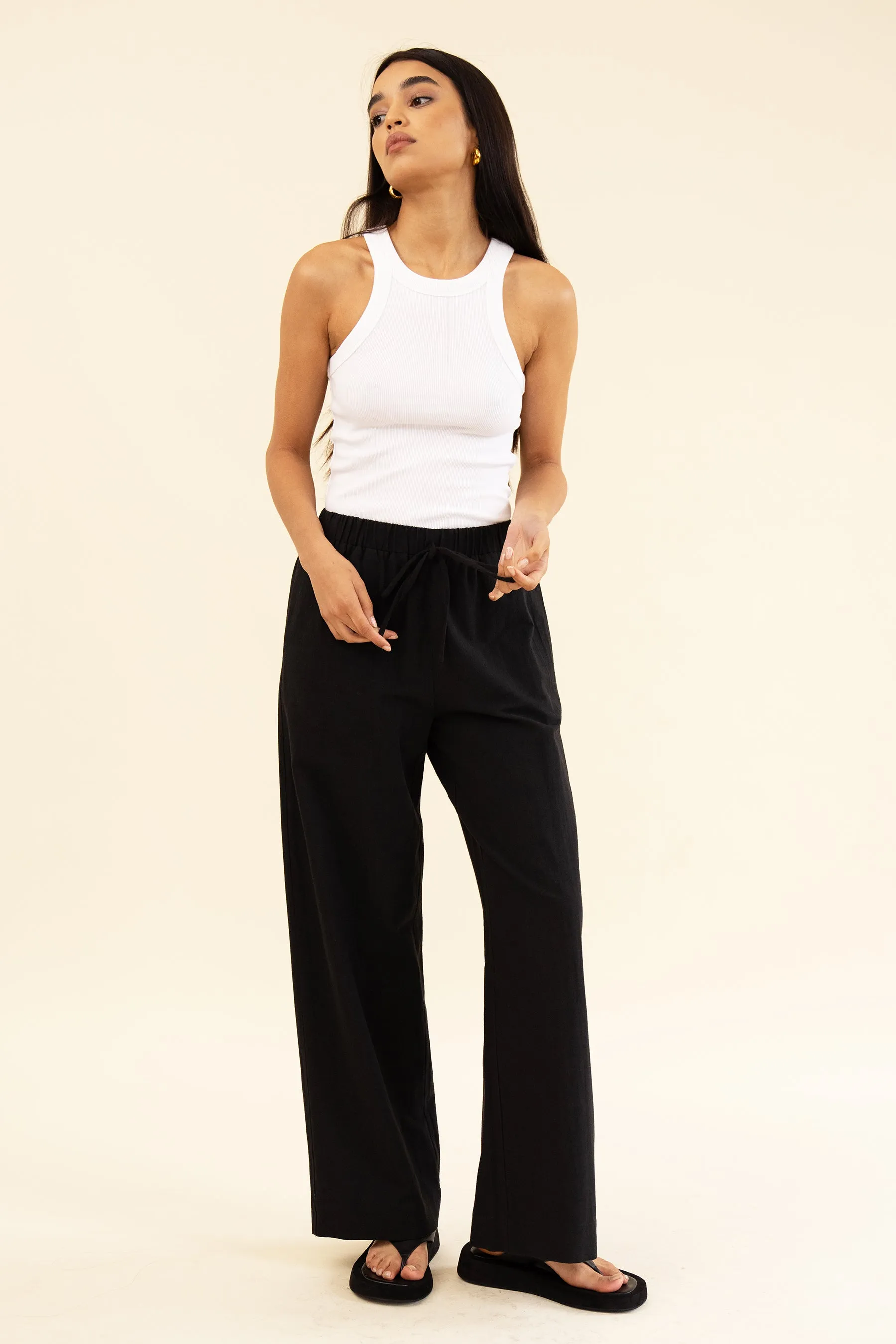 APARTMENT PANT - LINEN NOIR