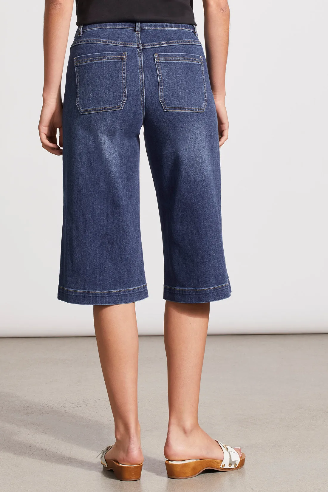 Audrey Capri Palazzo Jeans With Patch Pockets