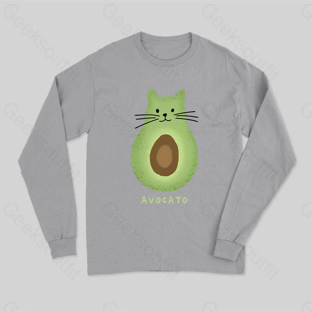 Avocato Cat Avocado Pun Long Sleeve T-Shirt