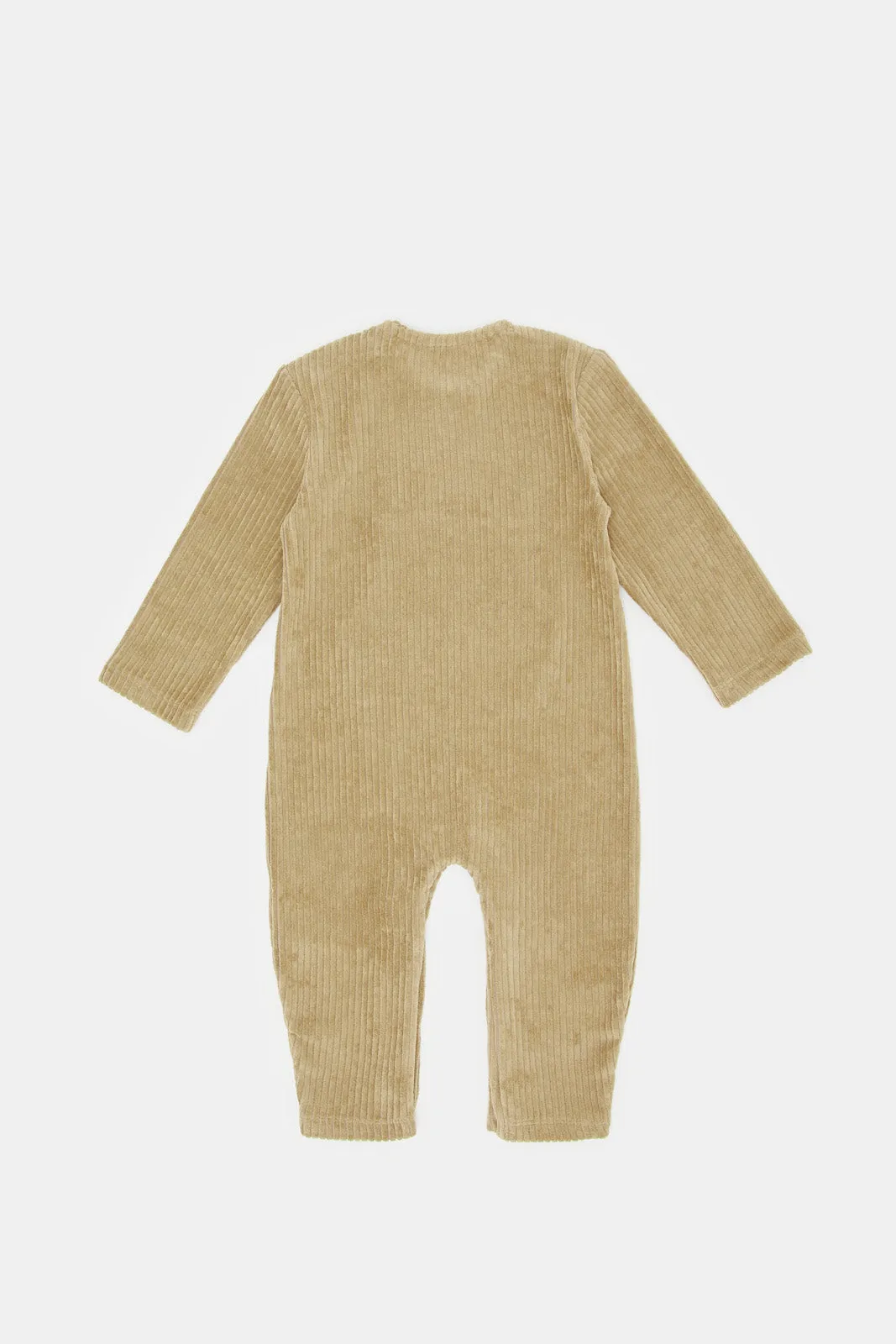 Babies Beige Textured Romper