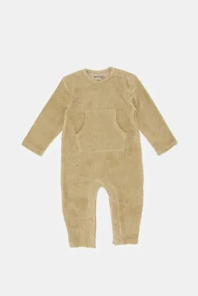 Babies Beige Textured Romper