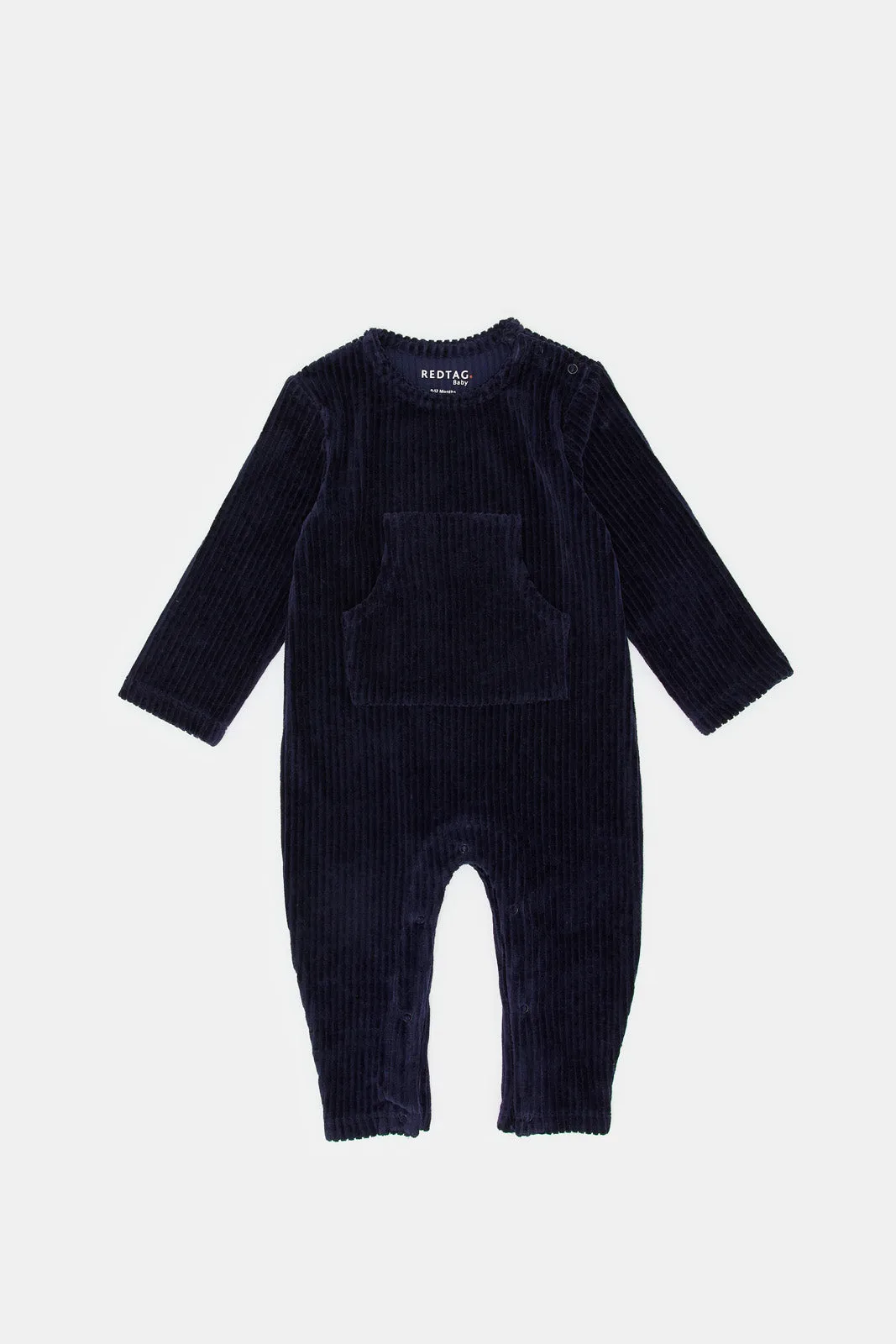 Babies Navy Textured Romper