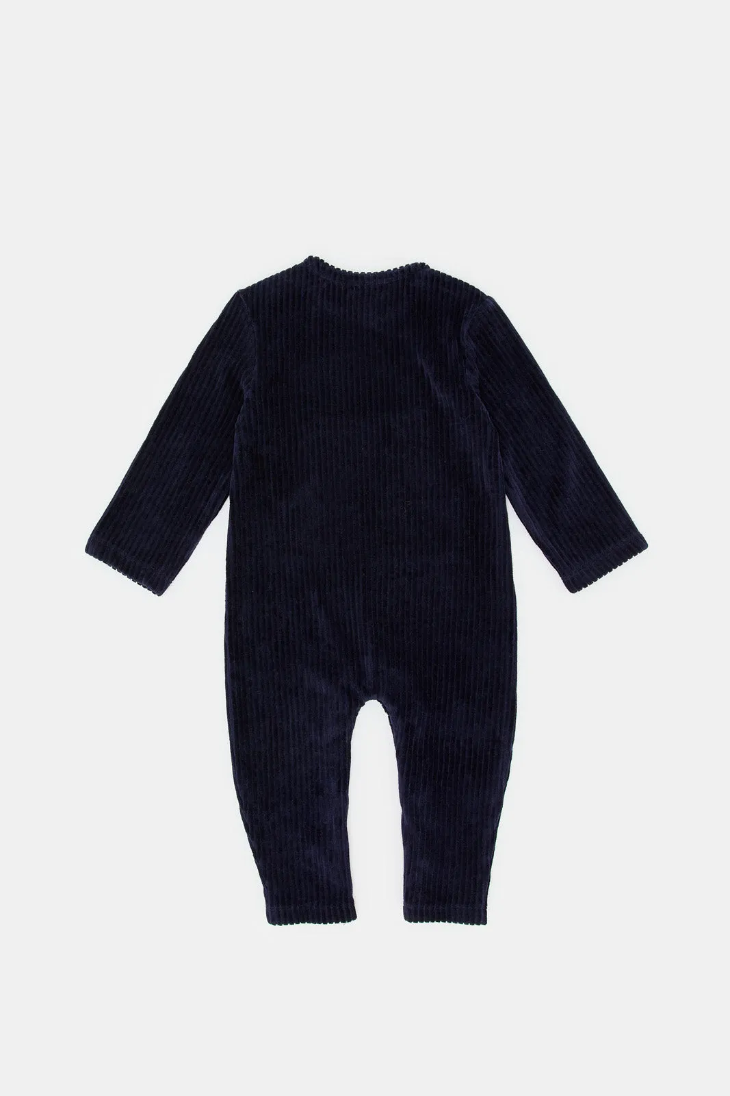 Babies Navy Textured Romper