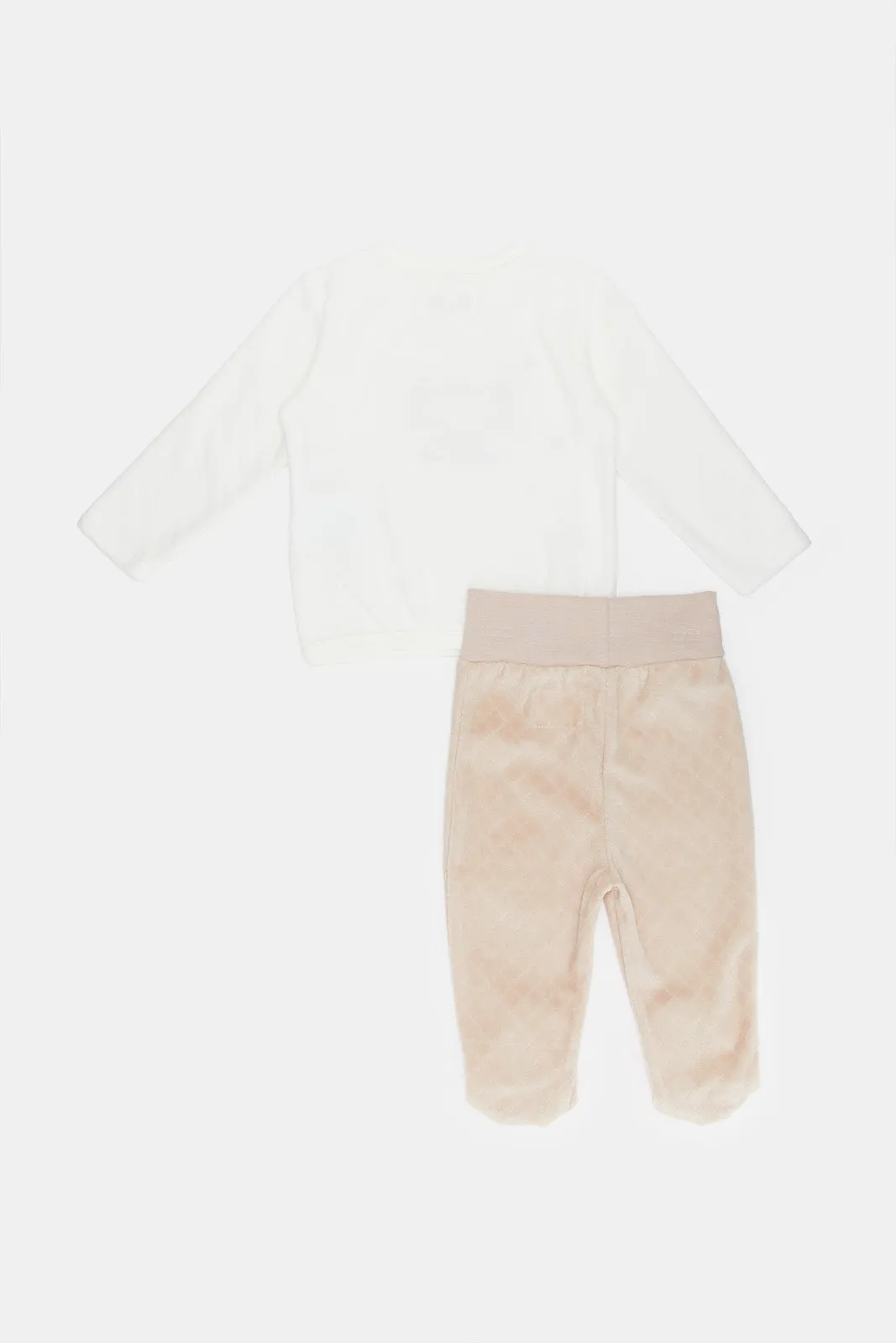 Baby Beige Fox Print Pyjama Set (2 Piece)