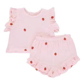 Baby Girls Roey 2-Piece Set - Strawberry Embroidery