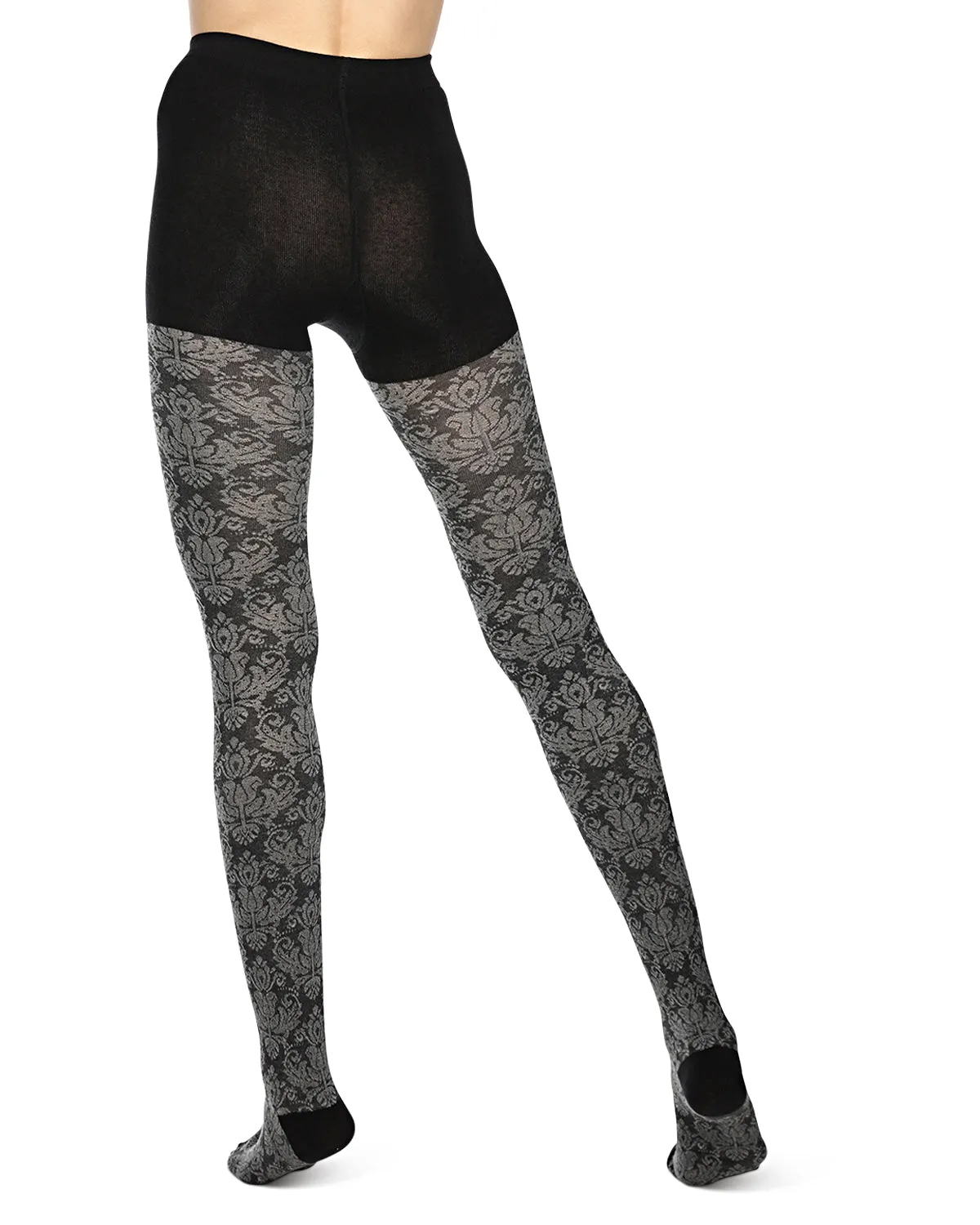 Baroque Patterned Cotton Blend Sweater Tights