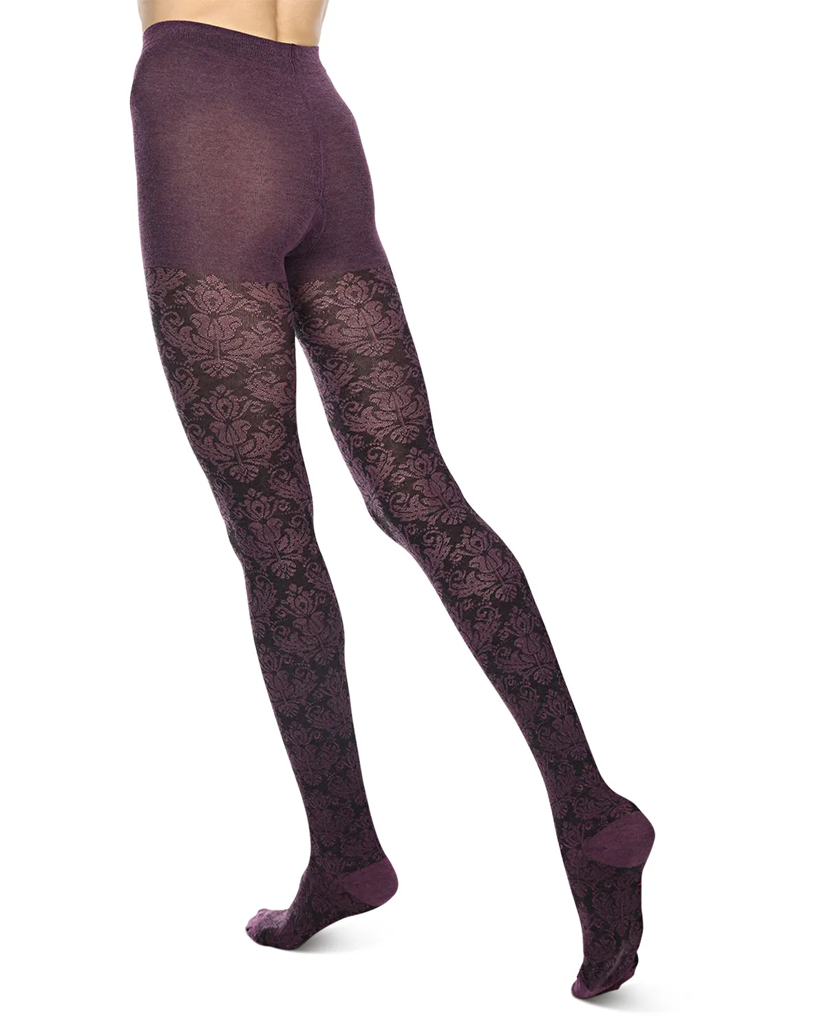 Baroque Patterned Cotton Blend Sweater Tights