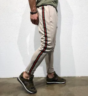 Beige Striped Jogger Pant B146 Streetwear Jogger Pants