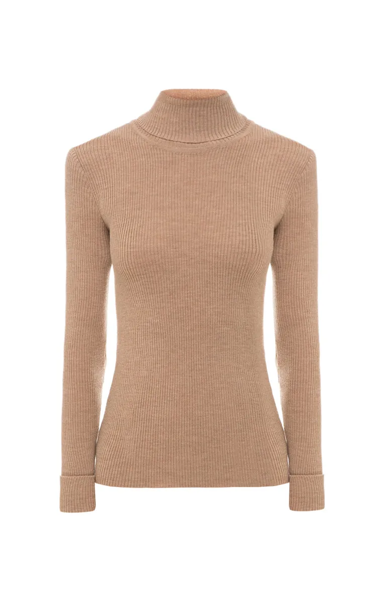 Beige turtleneck