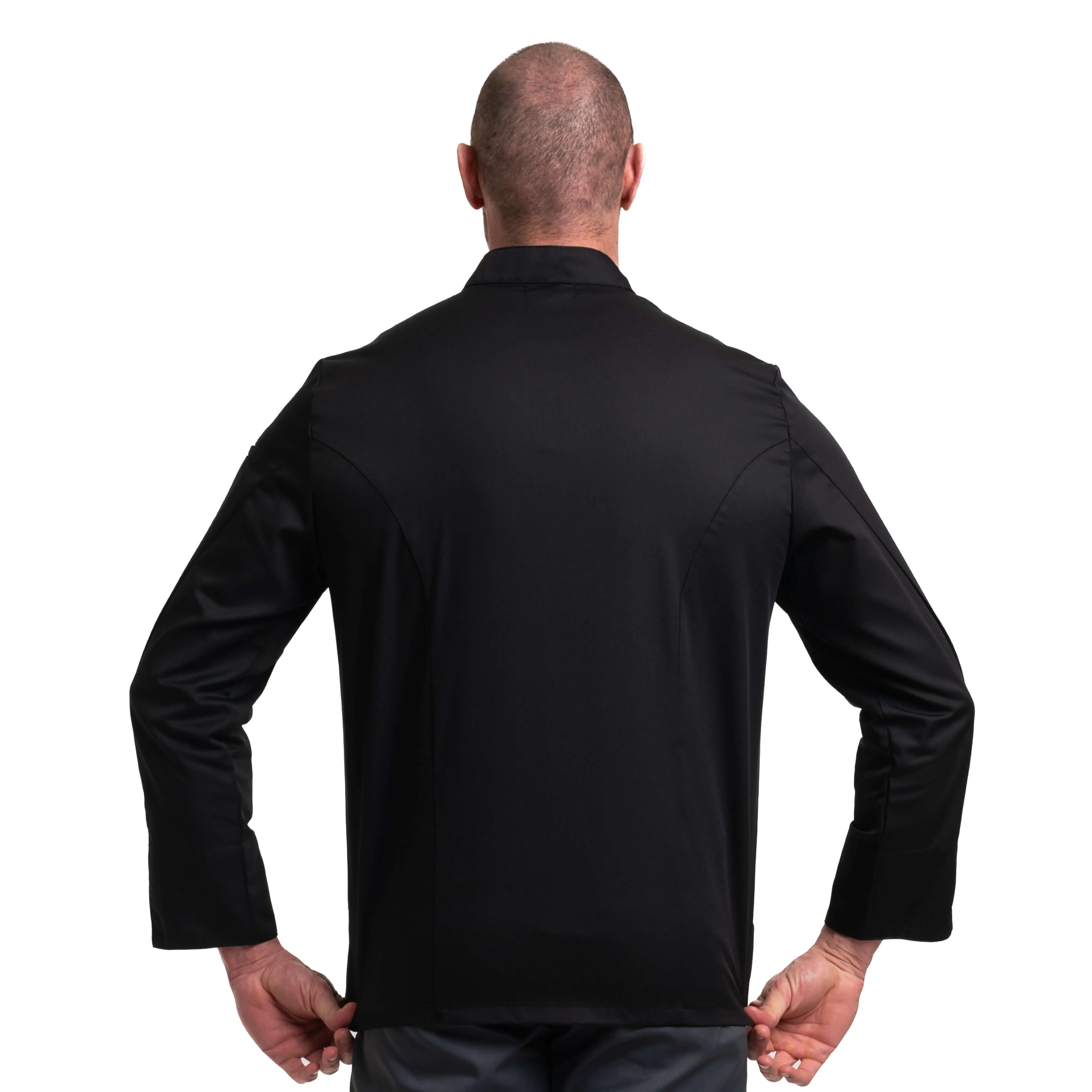 Black Long Sleeve Chef Coat - MANELLI