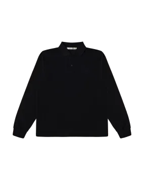 BLACK LONG-SLEEVE POLO SHIRT