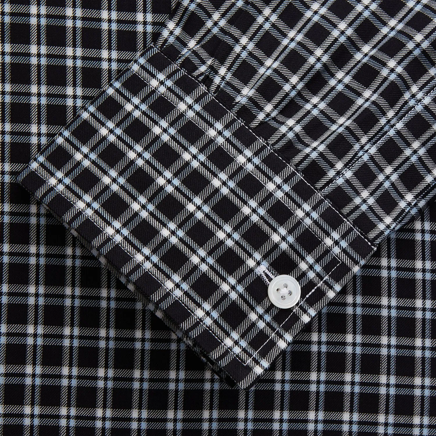 Black Multi Check Cotton Blend Weekend Fit Hayne Shirt