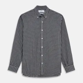 Black Multi Check Cotton Blend Weekend Fit Hayne Shirt