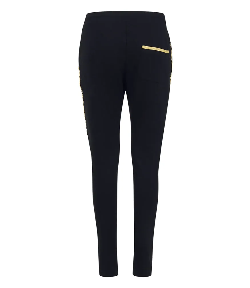 Black W/ Gold Stripe Sweatpants