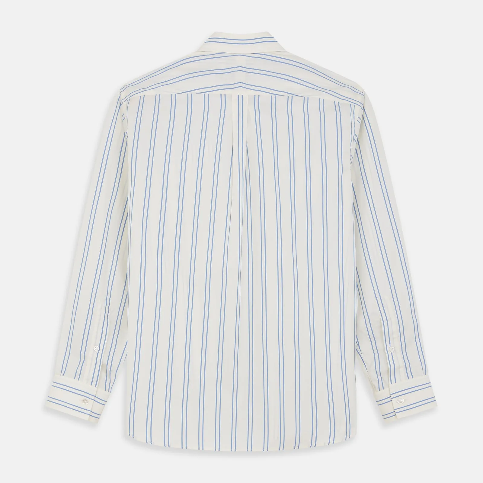 Blue and Off-White Stripe Cotton Weekend Fit Finch Shirt