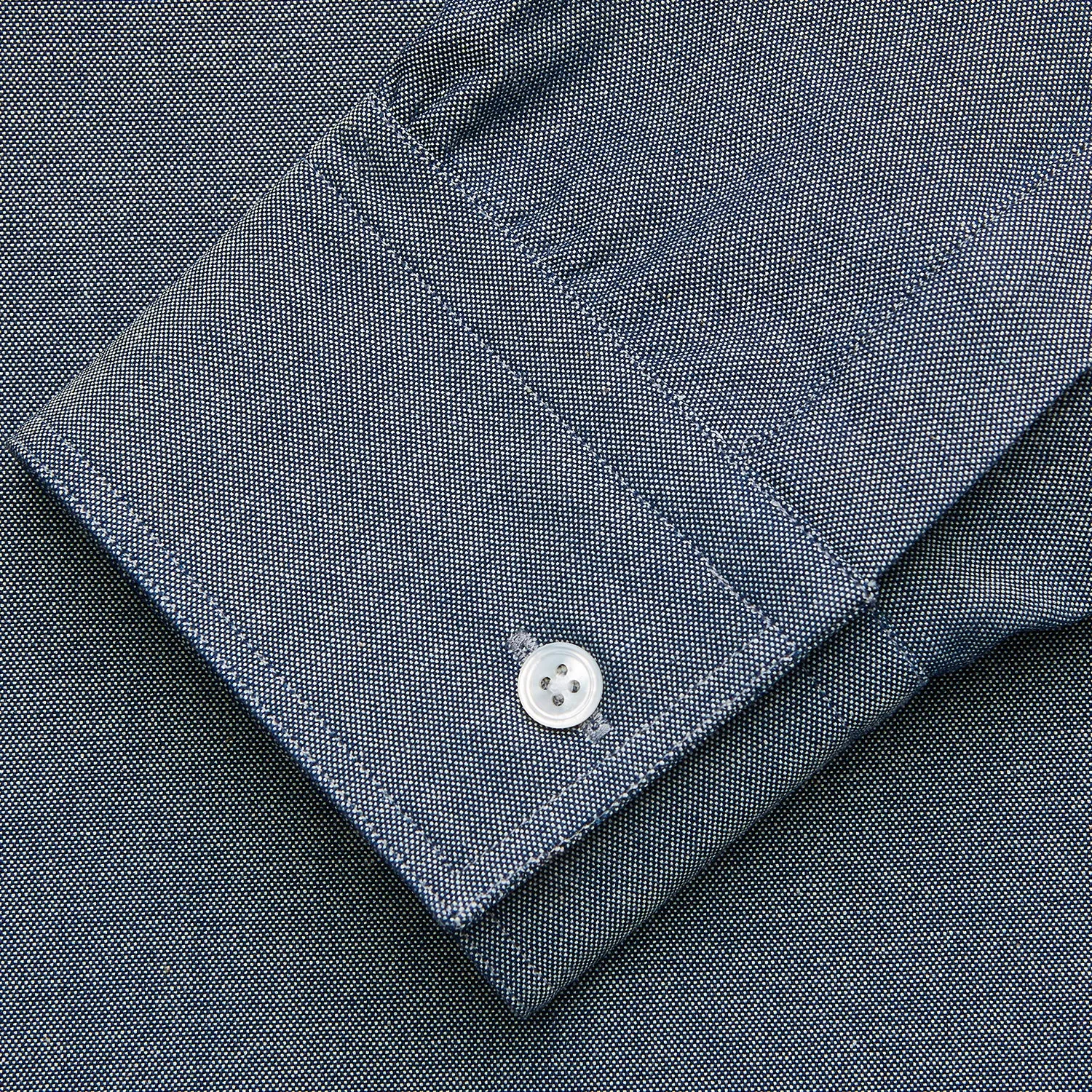 Blue Chambray Weekend Fit Nevis Cotton Shirt With Dorset Collar And 1-Button Cuffs