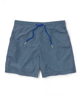 Blue Dotted Stripe Recycled Swim Shorts