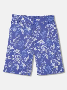 Blue Giraffe Boys Blue Printed Regular Fit Mid-Rise Shorts