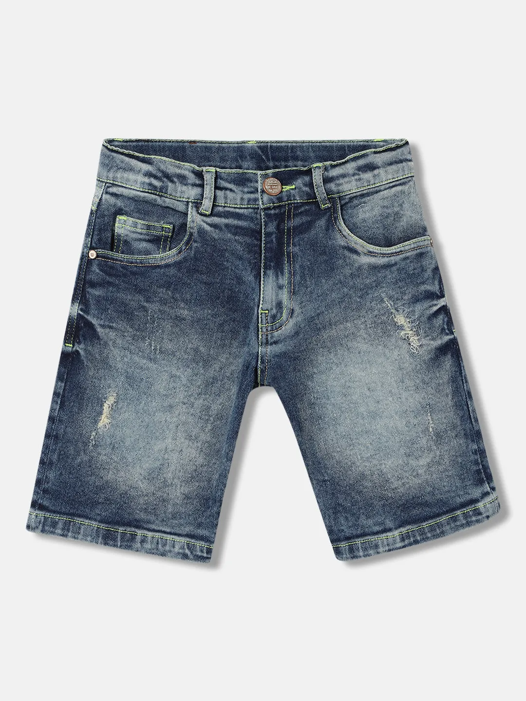 Blue Giraffe Boys Blue Solid Regular Fit Shorts