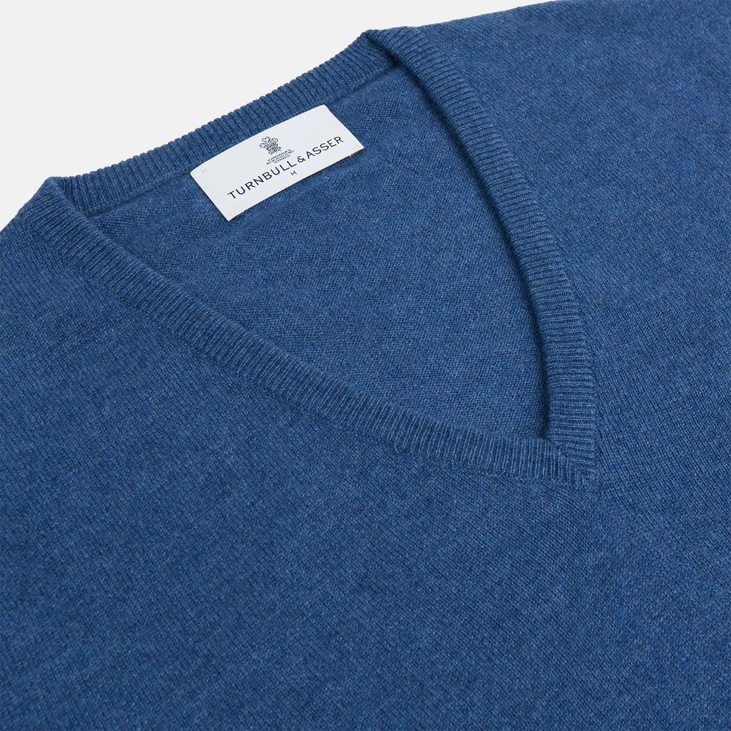 Blue V-Neck Cashmere Jumper