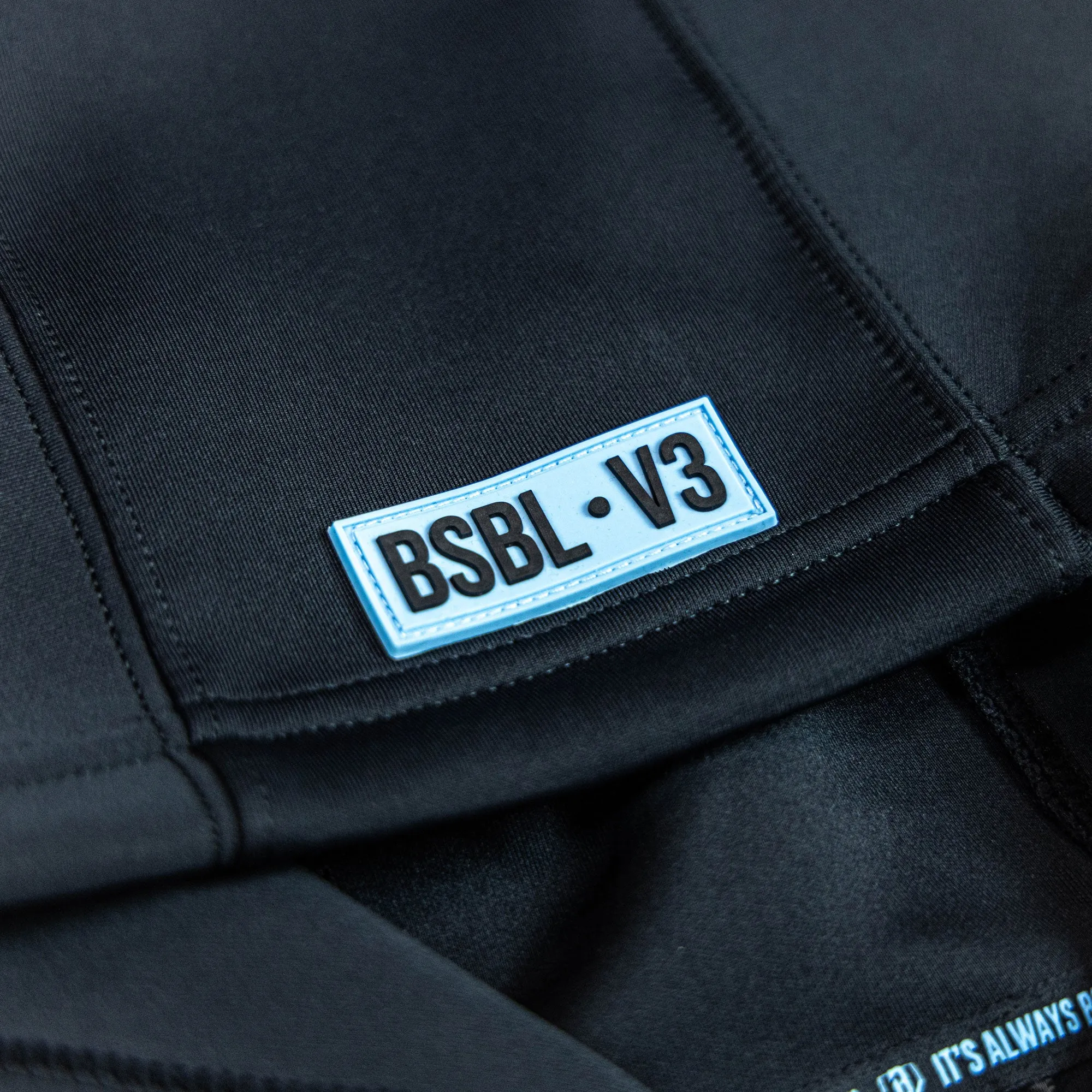 BSBL-SZN Youth Short Sleeve Hoodie V3 Black/Light Blue