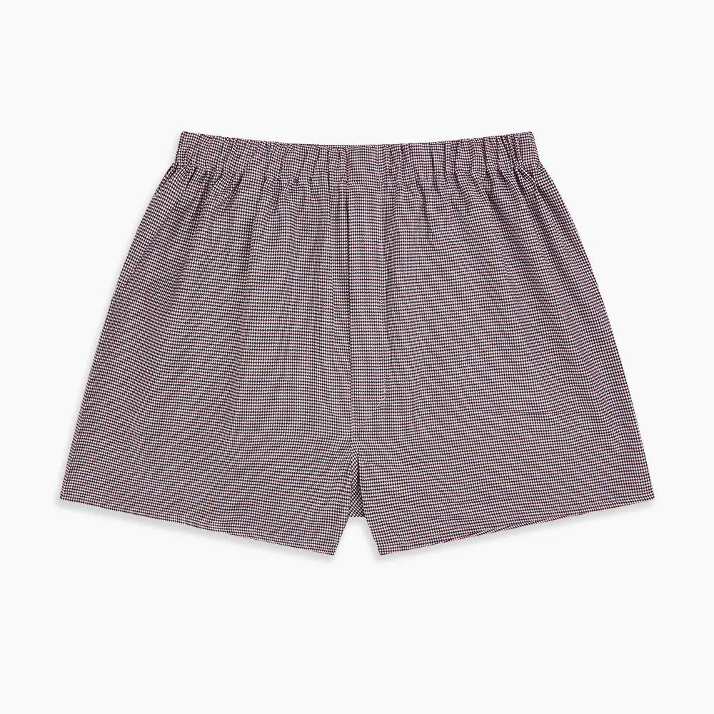 Burgundy Houndstooth Godfrey Boxer Shorts