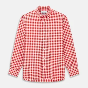 Burgundy Multi Check Cotton Weekend Fit Hayne Shirt