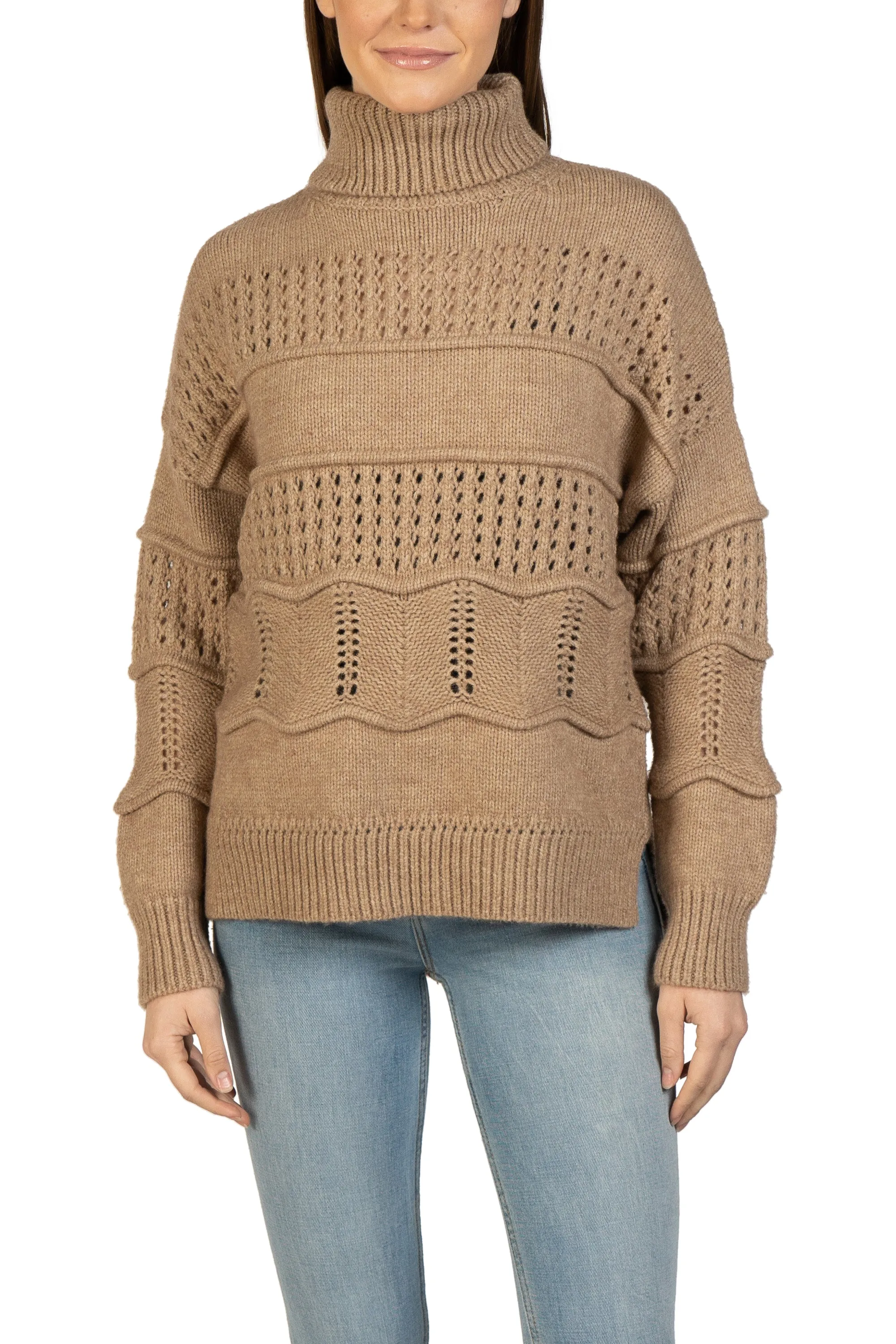 Cable Knit Turtleneck Pullover