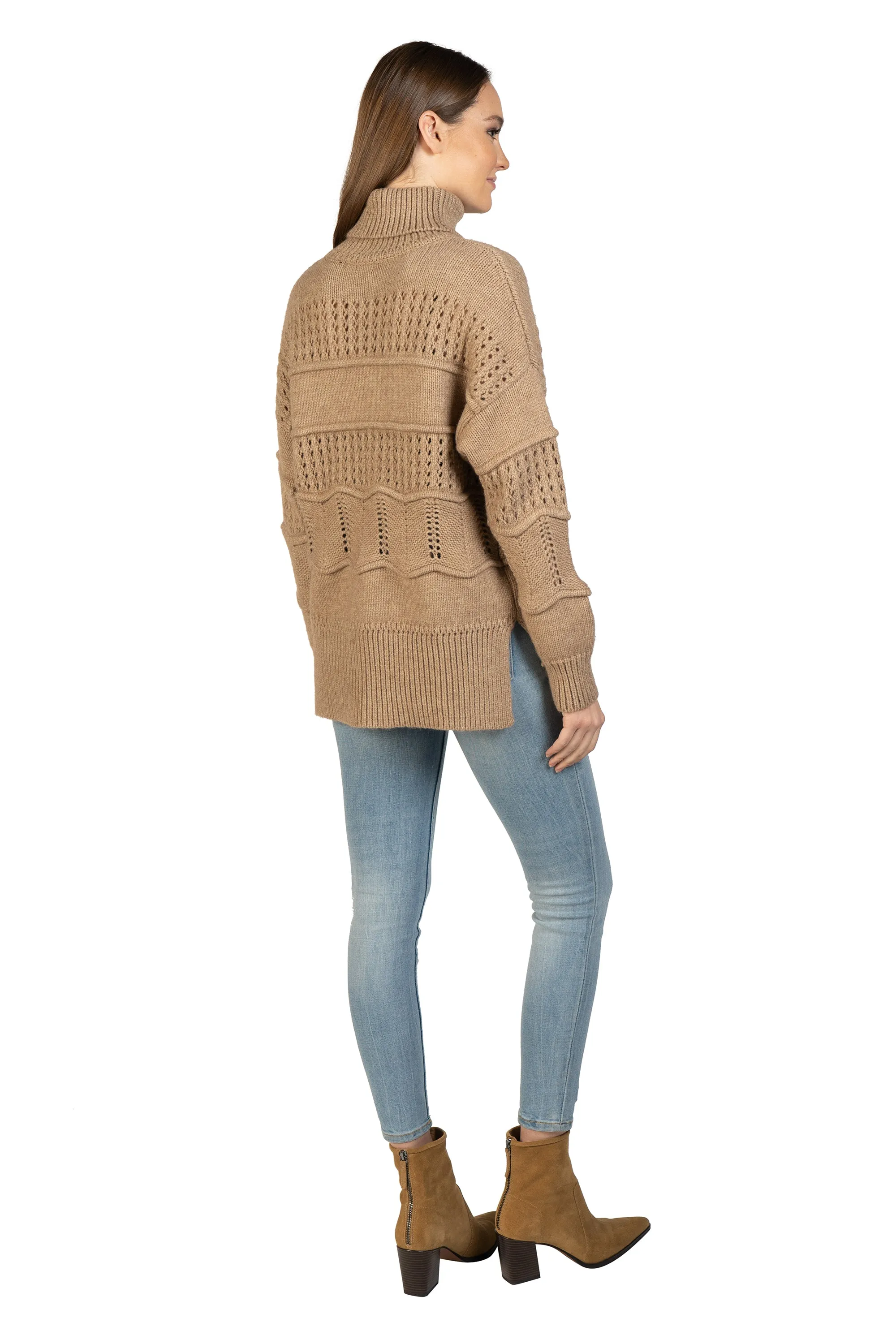 Cable Knit Turtleneck Pullover