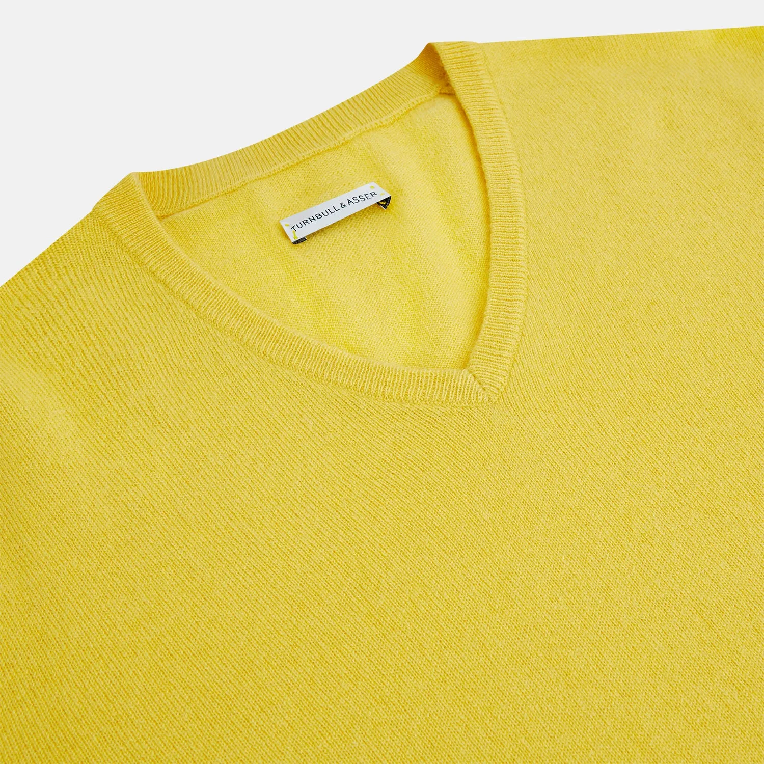 Canary Yellow Cashmere V-neck Jumper