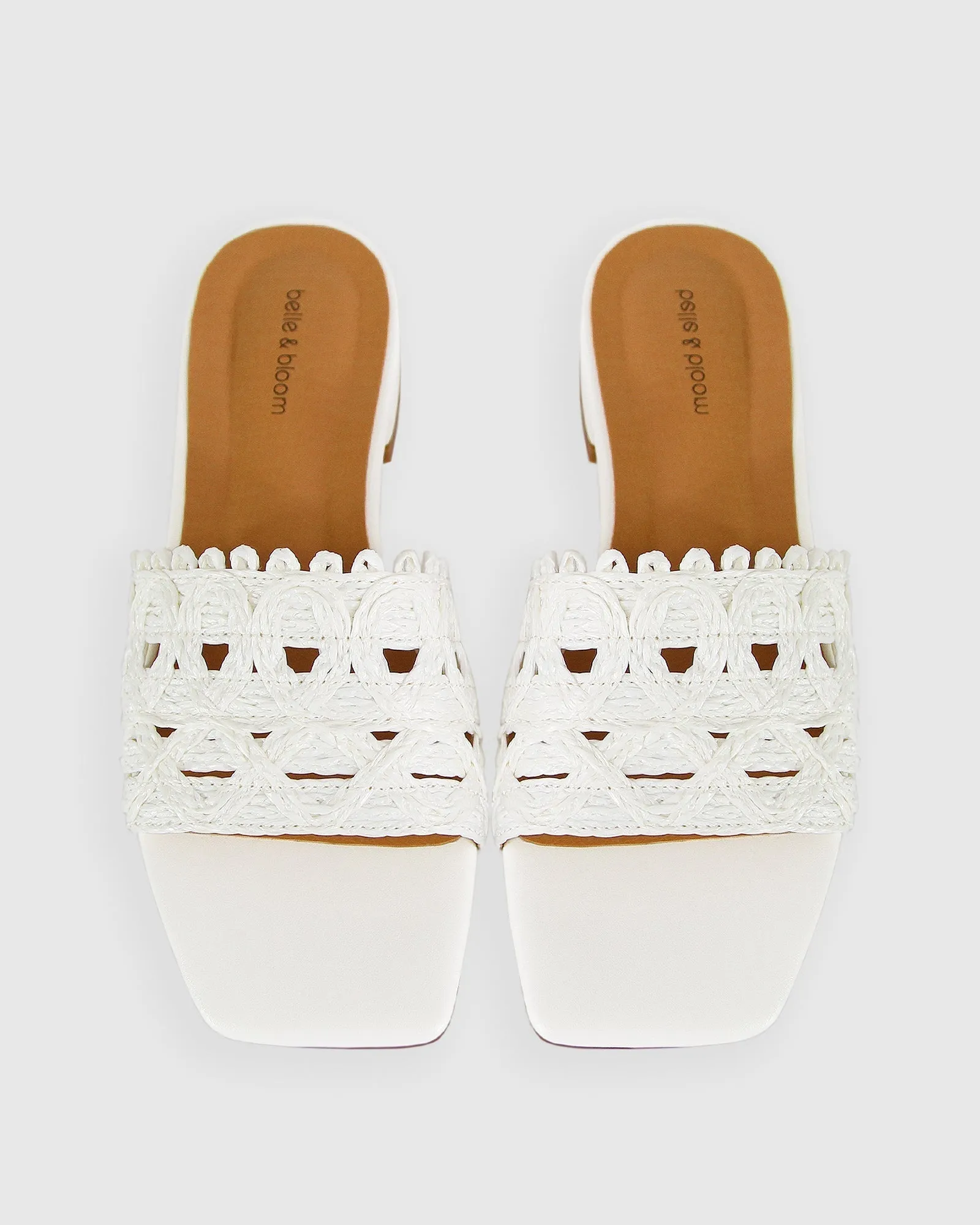 Can't Quit You Raffia Slide - White