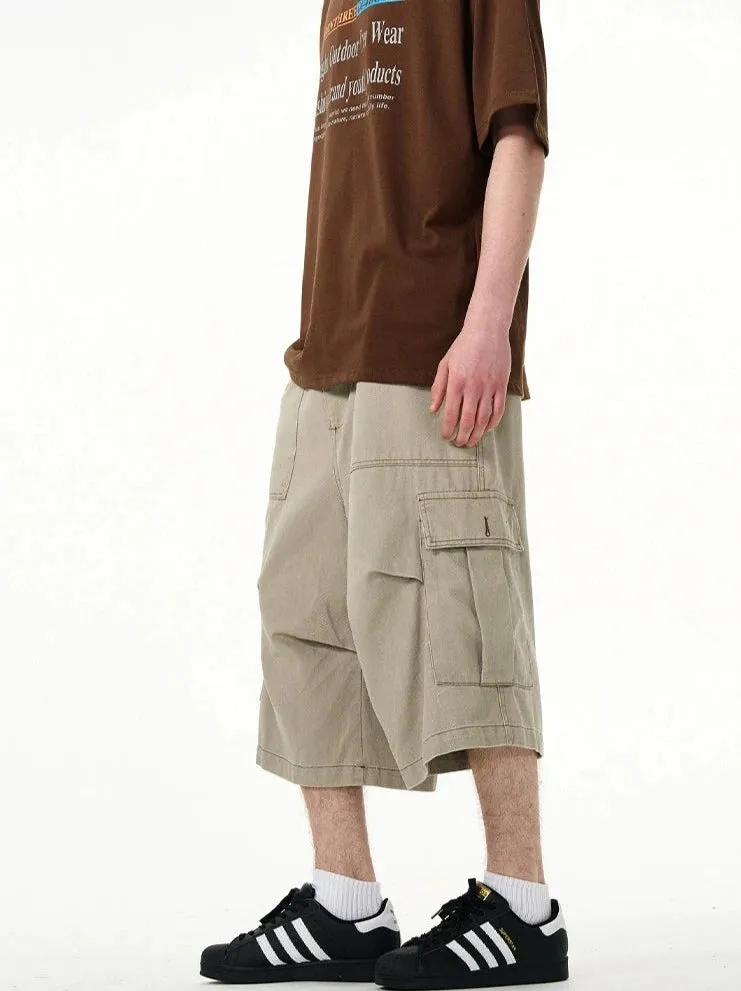 Cargo Pocket Knee-Length Capri Shorts