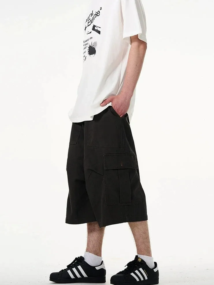 Cargo Pocket Knee-Length Capri Shorts