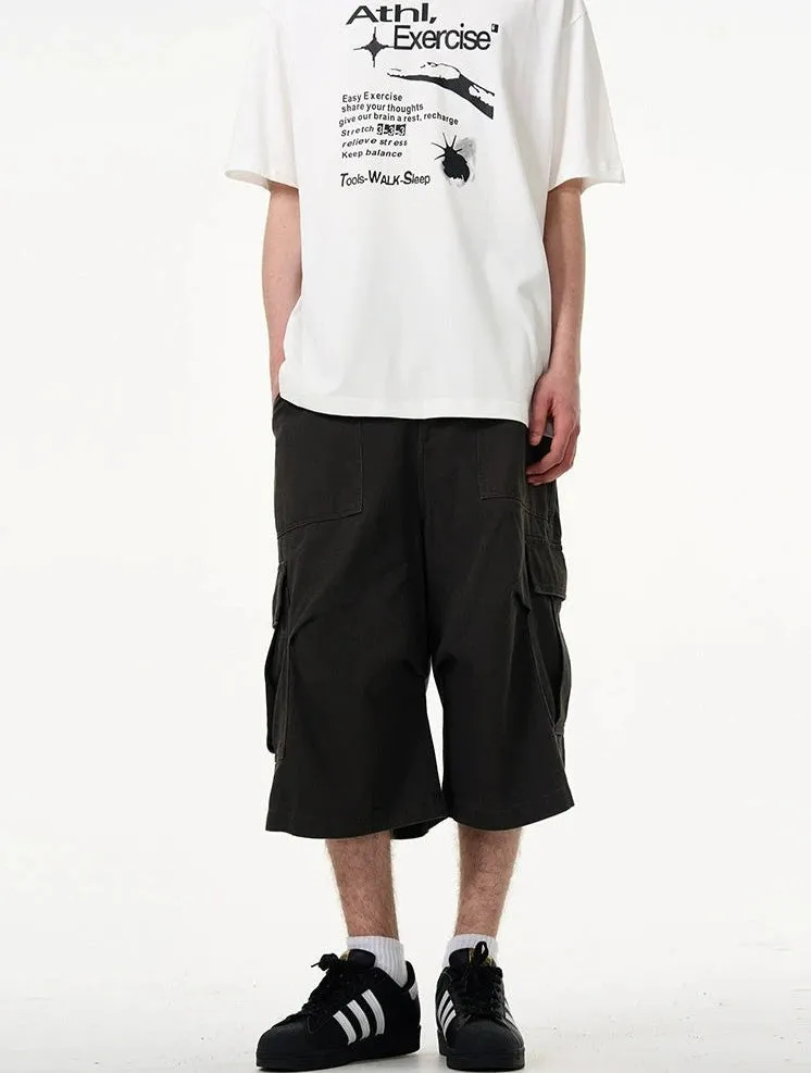 Cargo Pocket Knee-Length Capri Shorts