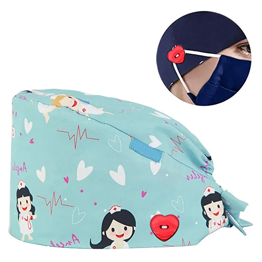 Cartoon Printed Nurse Hat 3 Pcs